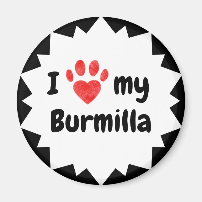 Imã Eu Amo Meu Gato Burmilla (Frente)