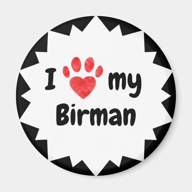 Imã Eu Amo Meu Gato De Birman (Frente)