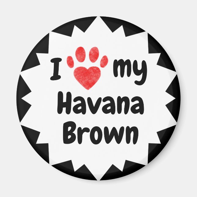 Imã Eu Amo Meu Gato De Havana Brown (Frente)