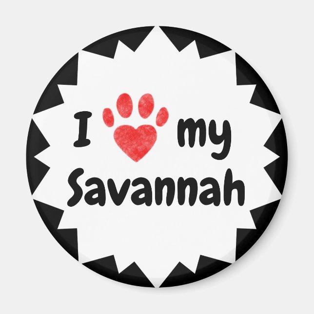 Imã Eu Amo Meu Gato De Savana (Frente)