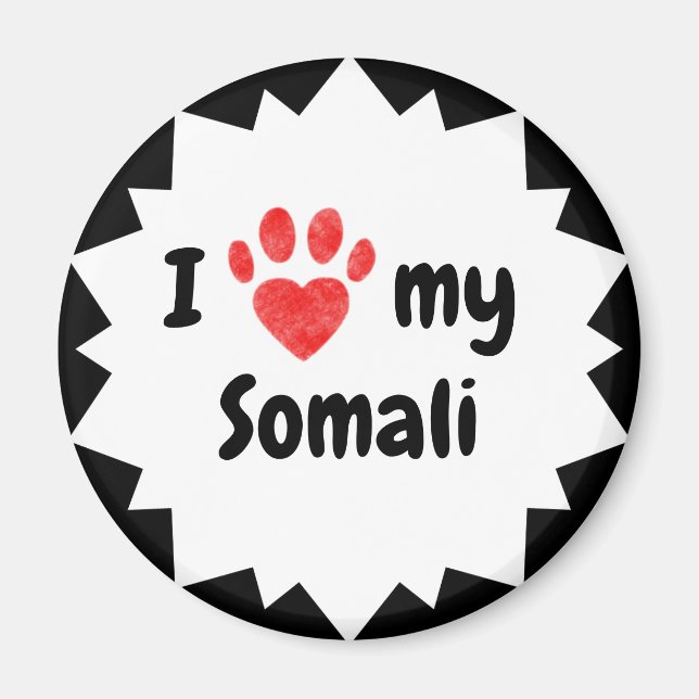 Imã Eu Amo Meu Gato Somali (Frente)