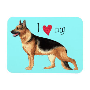 Ímã Eu amo meu german shepherd