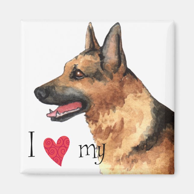 Imã Eu amo meu German shepherd (Frente)