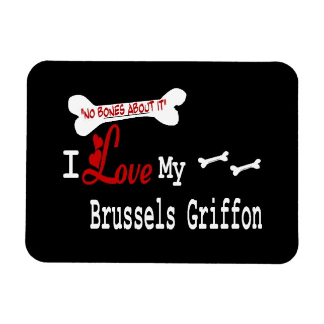 Ímã Eu Amo Meu Griffon Bruxelas (Horizontal)