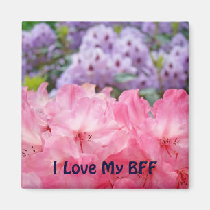 Imã Eu amo meu ímã BFF Rosa Brilhante Rhodies