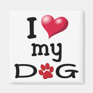 Imã Eu amo meu ímã do cão