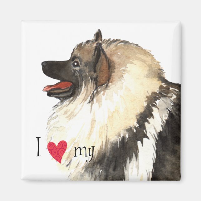 Imã Eu amo meu Keeshond (Frente)