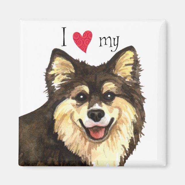 Imã Eu Amo meu Lapphund Finlandês (Frente)