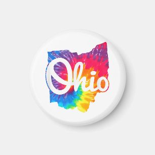 Imã Eu Amo Meu Lar Ohio Script Tie Dye Ohio