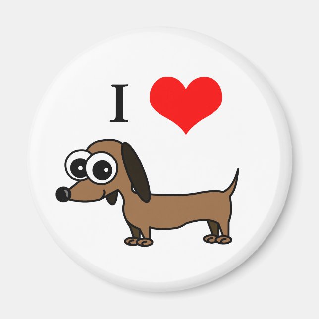 Imã Eu Amo Meu Magneto Dachshund (Frente)