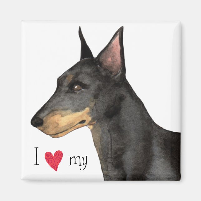 Imã Eu amo meu Manchester Terrier (Frente)