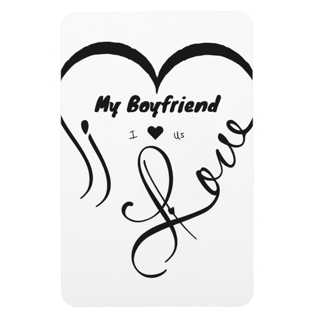 Ímã Eu Amo Meu Namorado Eu ♥ Nós (Vertical)