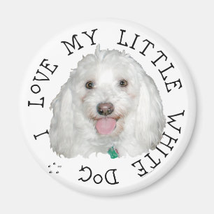 Imã Eu Amo Meu Pequeno Cão Branco (Resgate)
