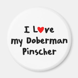 Imã Eu amo meu pinscher do doberman