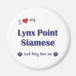 Imã Eu amo meu ponto do lince Siamese (os gatos