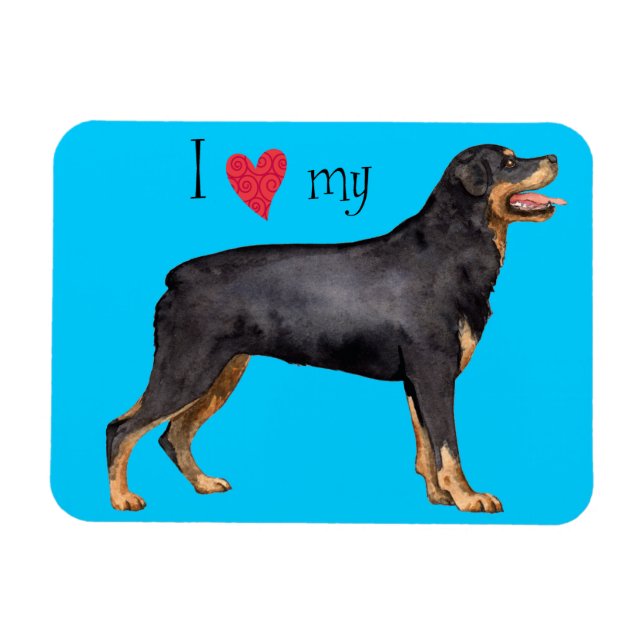 Ímã Eu amo meu Rottweiler (Horizontal)
