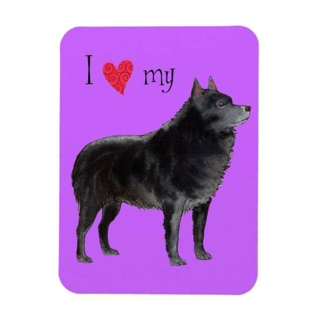 Ímã Eu amo meu Schipperke (Vertical)