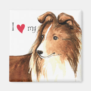 Imã Eu amo meu Sheltie