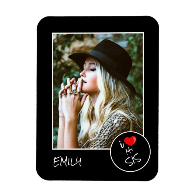Ímã Eu Amo Meu Sis, Foto Personalizada - Personalizada (Vertical)