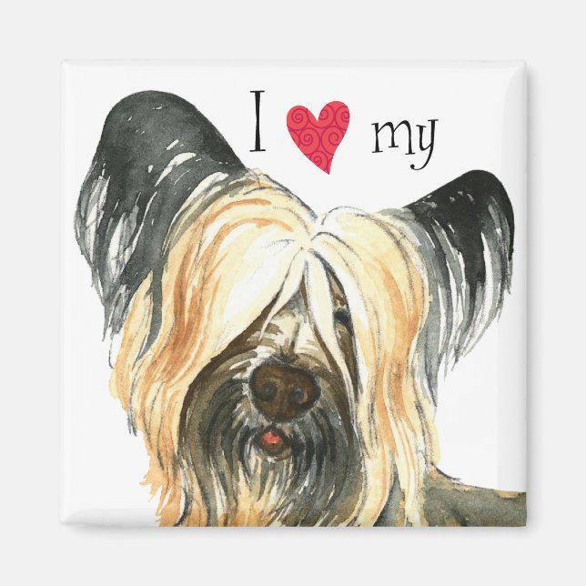 Imã Eu amo meu Skye Terrier (Frente)