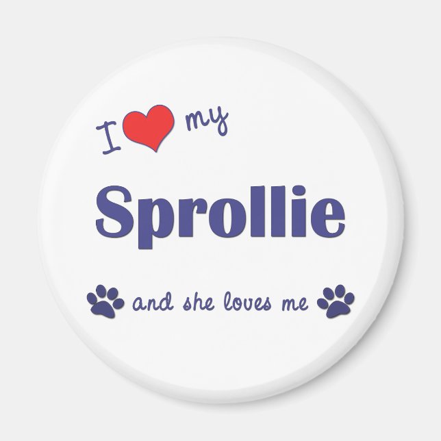 Imã Eu Amo Meu Sprollie (Cachorro Feminino) (Frente)