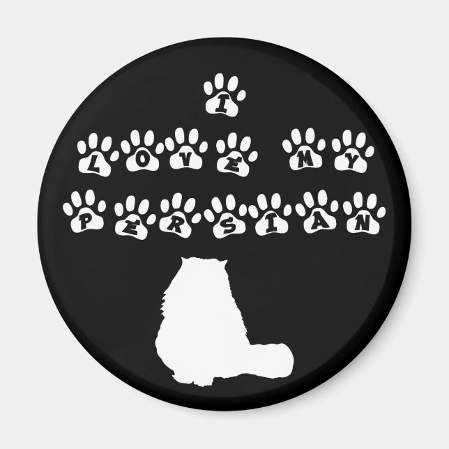 Imã Eu Amo Meu Texto Persa — Branco (Frente)