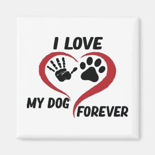 Imã Eu amo meu travesseiro decorativo de cachorro