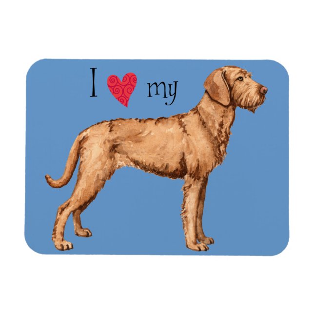 Ímã Eu amo meu Vizsla Wirehaired (Horizontal)