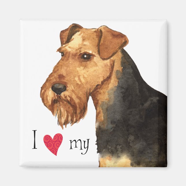 Imã Eu amo meu Welsh Terrier (Frente)