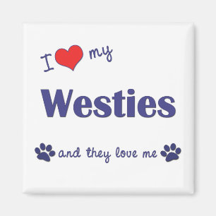 Imã Eu amo meu Westies (os cães múltiplos)