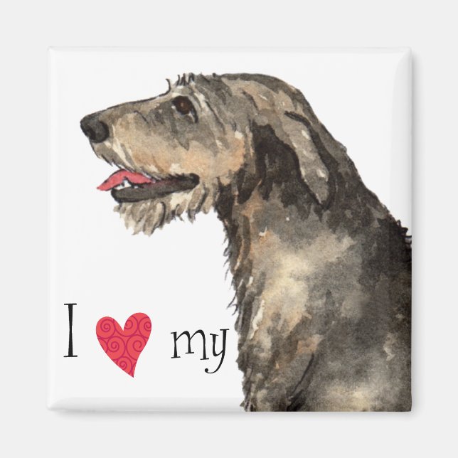 Imã Eu amo meu Wolfhound irlandês (Frente)