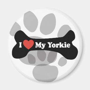 Imã Eu amo meu Yorkie - osso de cão