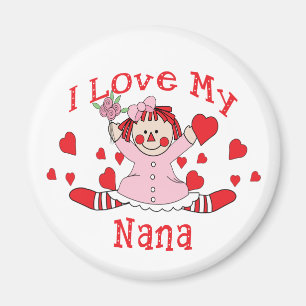 Imã Eu amo meus boneca & corações de pano de Nana