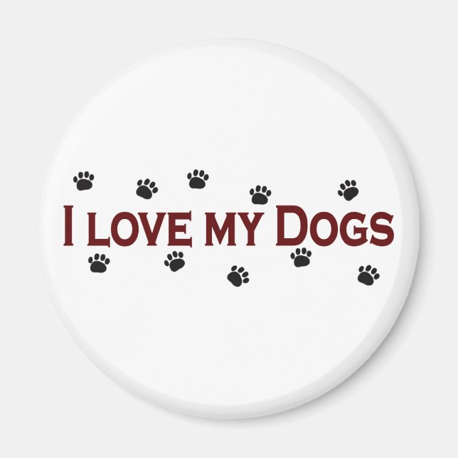 Imã Eu Amo Meus Cães (Frente)