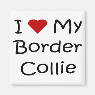 Imã Eu amo meus presentes do amante do cão de border