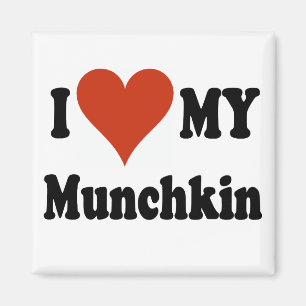 Imã Eu amo meus presentes e roupa do gato de Munchkin