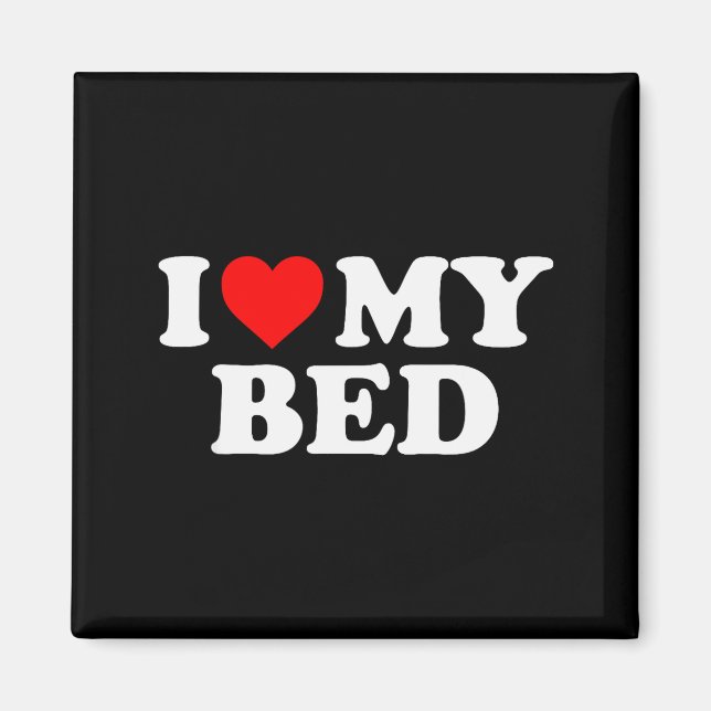Imã Eu Amo Minha Cama - Coração Vermelho  (Frente)