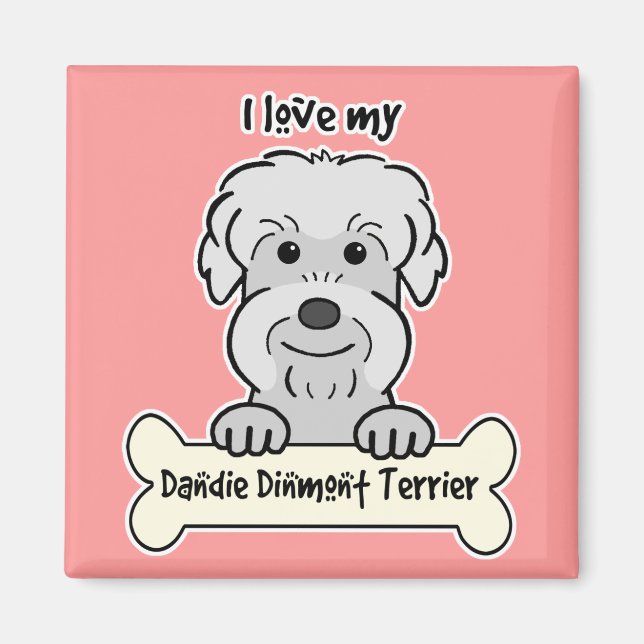 Imã Eu Amo Minha Dandie Dinmont Terrier (Frente)