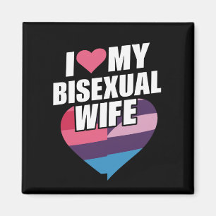 Imã Eu Amo Minha Esposa Bissexual Orgulho Bi Bandeira 