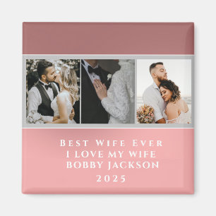 Imã Eu Amo Minha Esposa Personalizada 3 Fotos