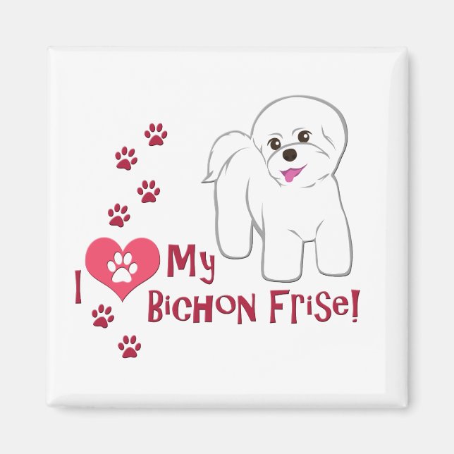 Imã Eu Amo Minha Festa Bichon! (Frente)