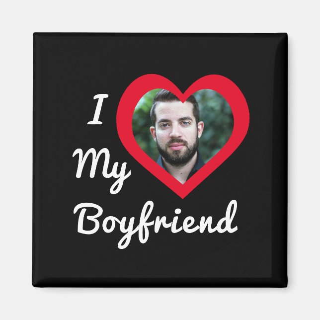 Imã Eu Amo Minha Foto Personalizada Personalizada Da B (Frente)