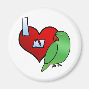 Imã Eu amo minha galinha indiana do Parakeet de