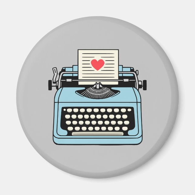 Imã Eu amo minha máquina de escrever (Frente)
