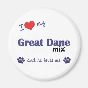 Imã Eu amo minha mistura de great dane (o cão