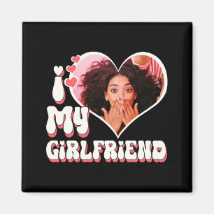 Imã Eu Amo Minha Namorada Camiseta Preta Personalizada