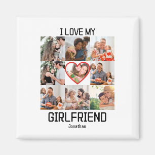 Imã Eu amo minha namorada colagem personalizada de 9 f