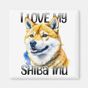 Imã Eu Amo Minha Shiba Inu Proprietário do cão