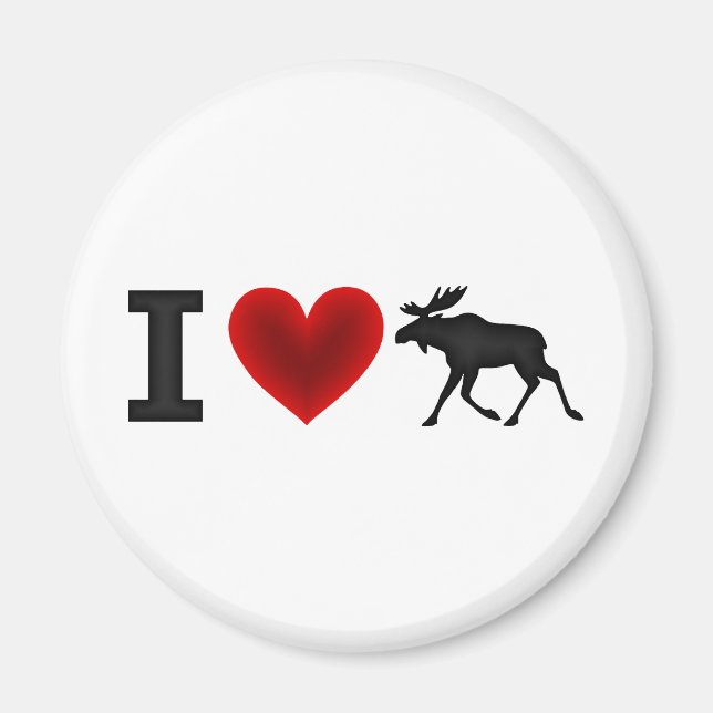 Imã Eu Amo Moose (Frente)