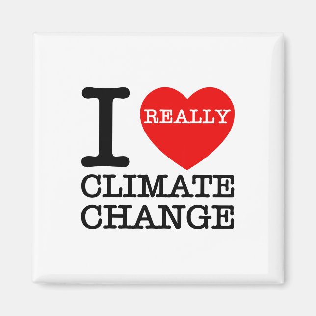 Imã Eu Amo Mudanças Climáticas Coração Glol Aquecendo  (Frente)
